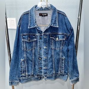 Y2K FUBU THE COLLECTION DENIM‎ BUTTON JACKET MEN SIZE LARGE